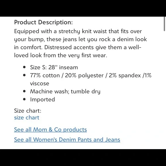 Mom and co distressed maternity jeans basically new - Picture 4 of 4